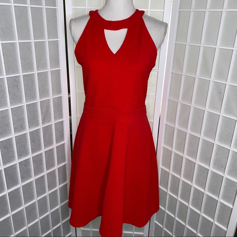 Maurices halter red dress fit flare large